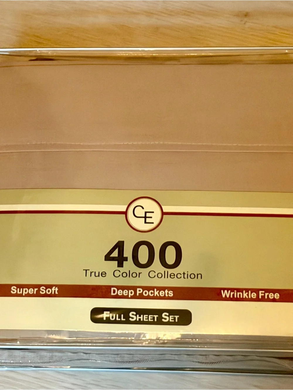 CE 400 Thread Count Full Sheet Set Taupe Brown Deep Pocket Wrinkle Free New